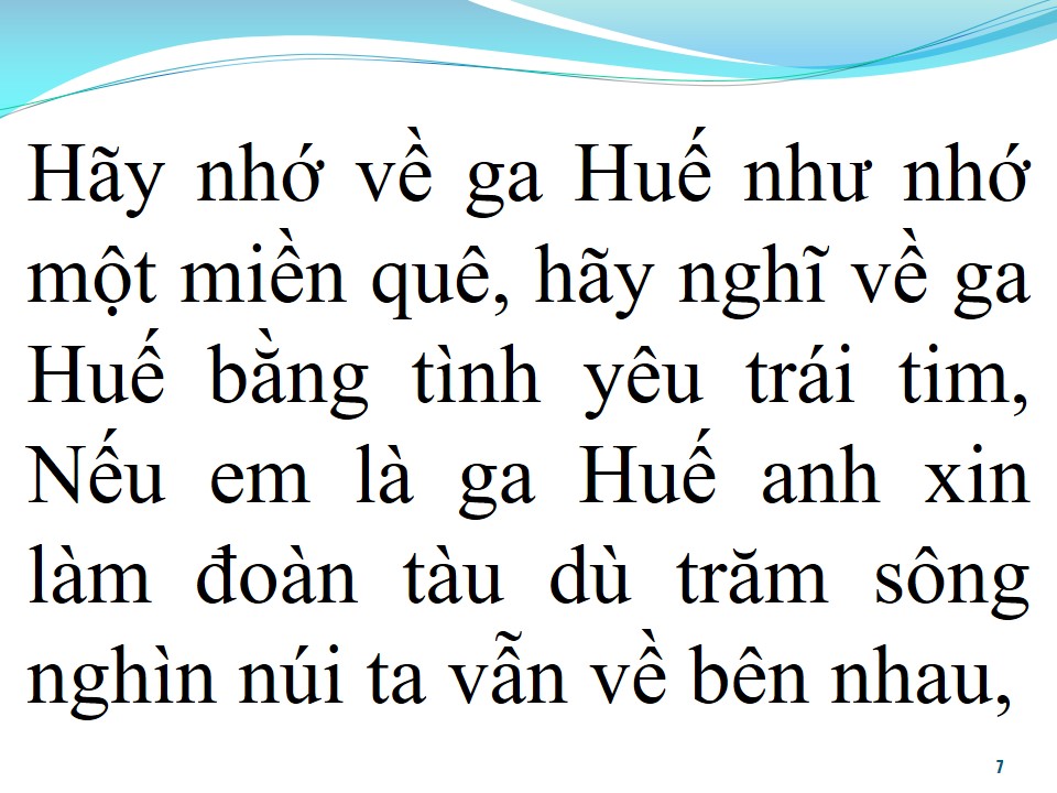 Lời bài hát GA HUẾ MỘT NHỊP CẦU