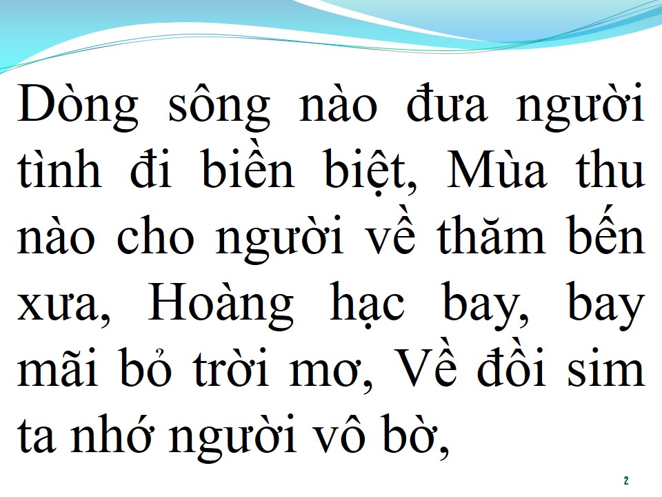 Lời bài hát THU HÁT CHO NGƯỜI