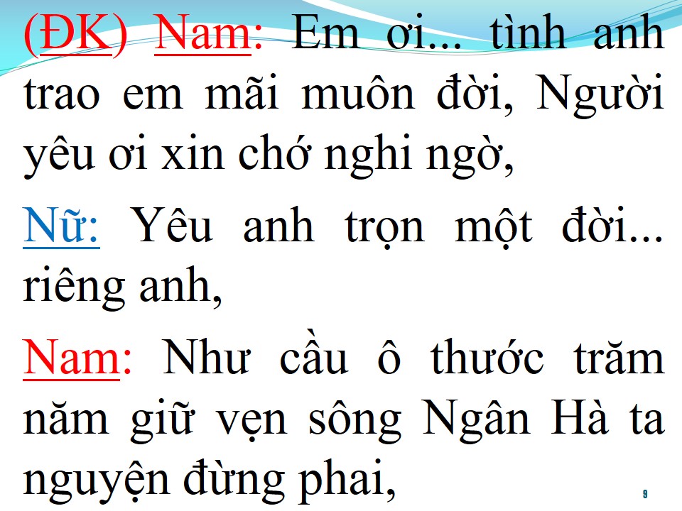 Lời bài hát TƠ HỒNG TRỜI ĐÃ SE DUYÊN (SONG CA)