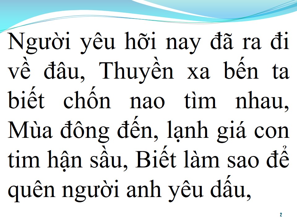 Lời bài hát MÙA ĐÔNG THƯƠNG NHỚ