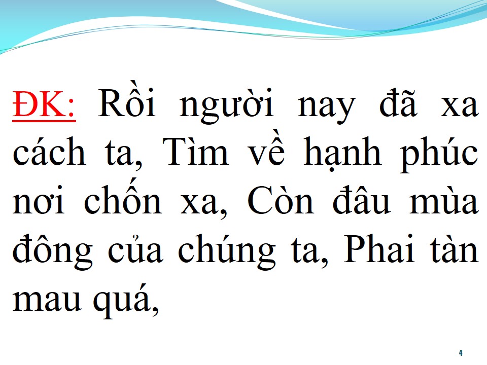 Lời bài hát MÙA ĐÔNG THƯƠNG NHỚ