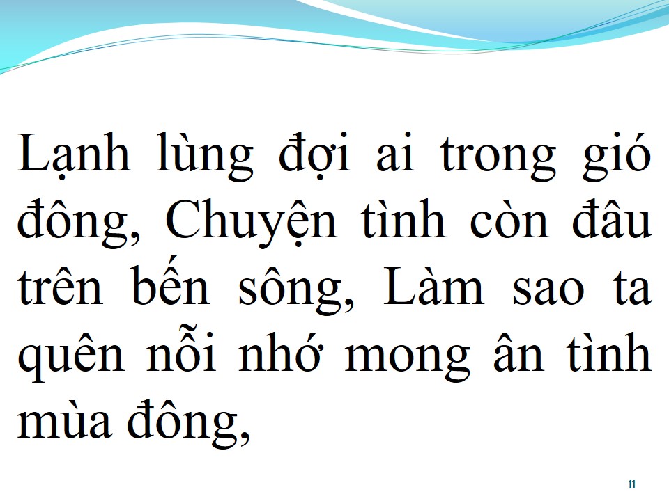 Lời bài hát MÙA ĐÔNG THƯƠNG NHỚ