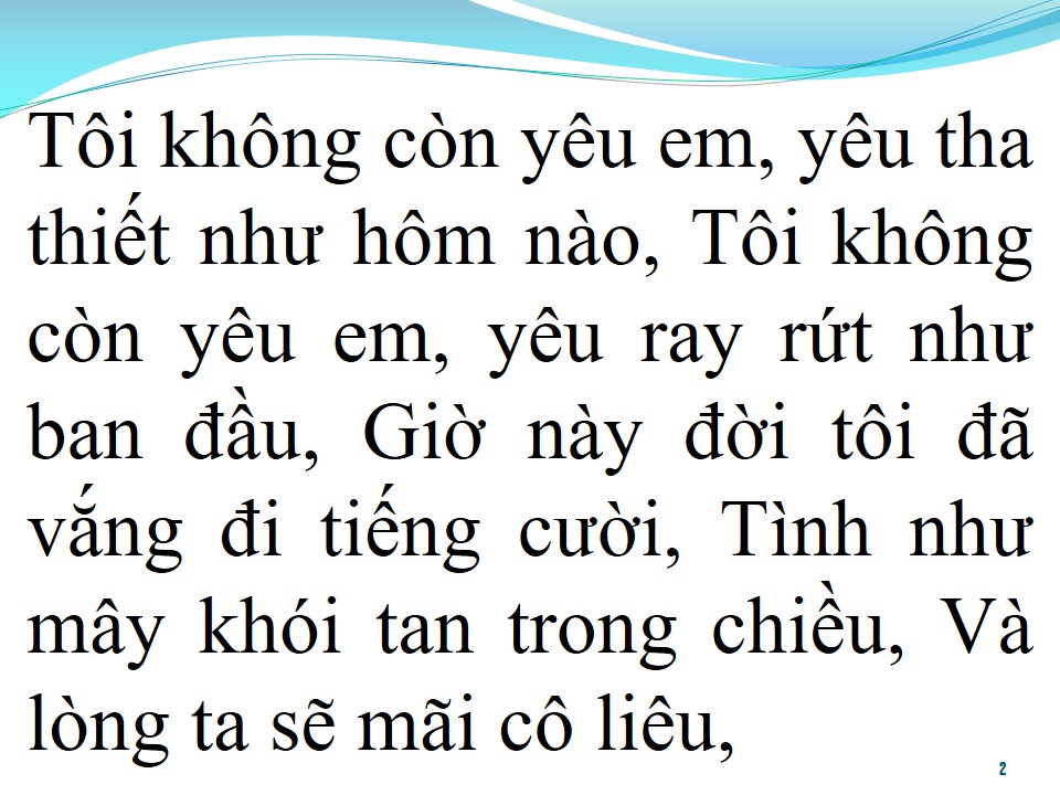 Lời bài hát TÔI KHÔNG CÒN YÊU EM