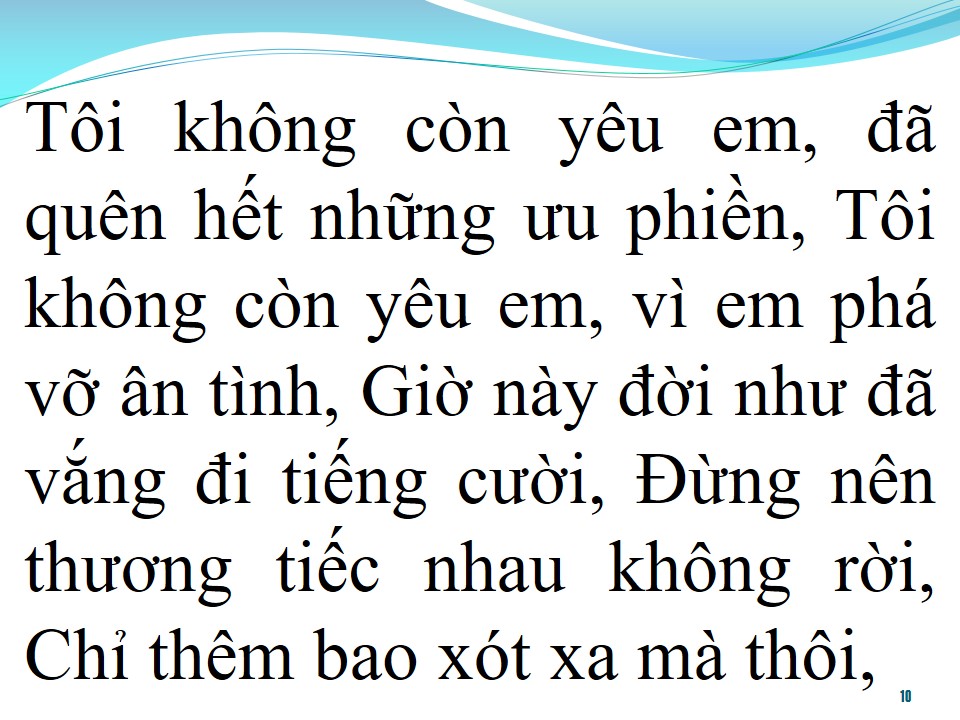 Lời bài hát TÔI KHÔNG CÒN YÊU EM