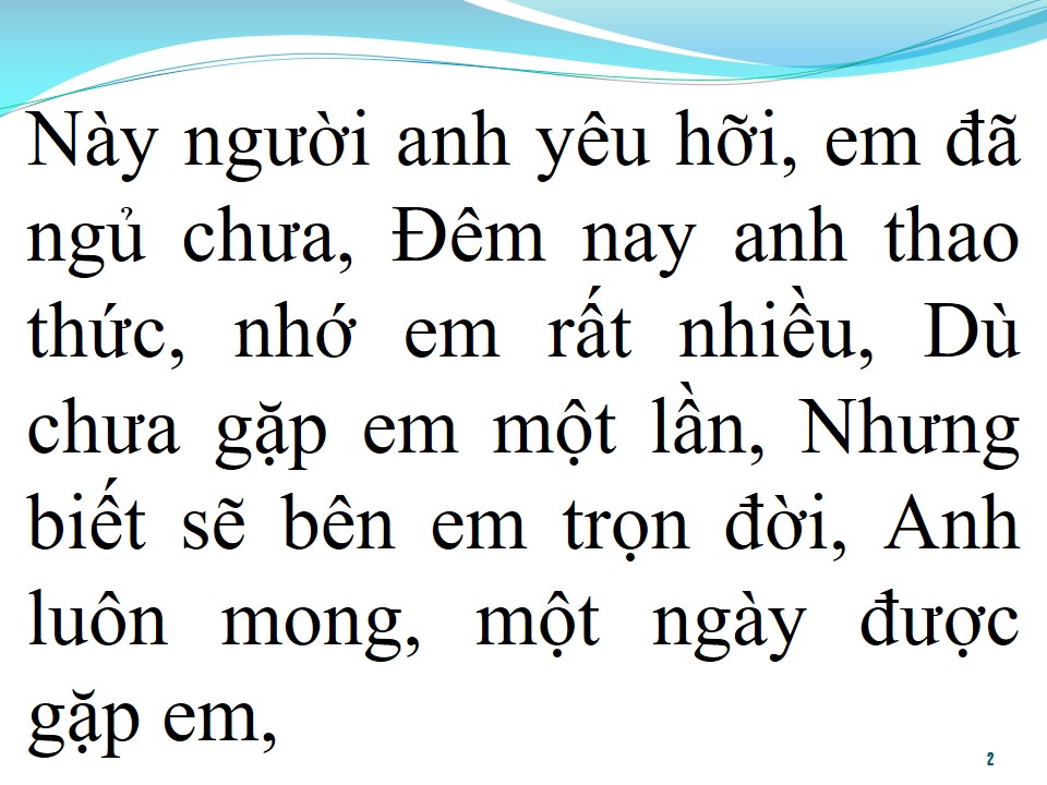 Lời bài hát NGỦ NGON NHÉ VỢ TƯƠNG LAI
