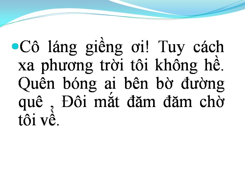 Lời bài hát CÔ LÁNG GIỀNG