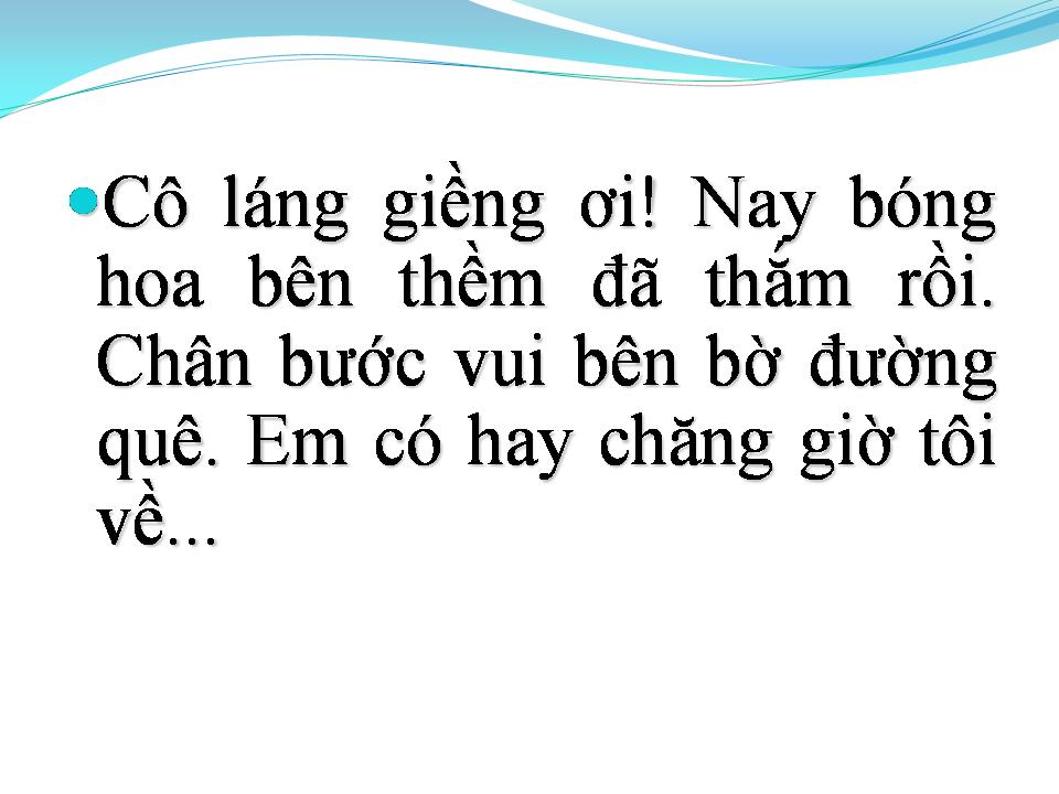 Lời bài hát CÔ LÁNG GIỀNG
