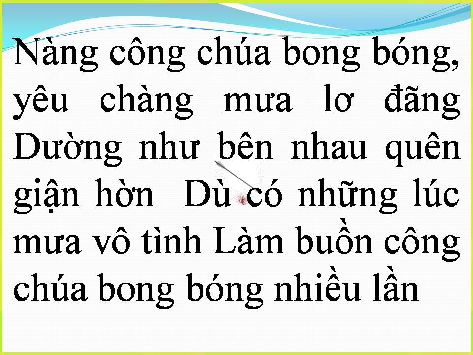Lời bài hát CÔNG CHÚA BONG BÓNG
