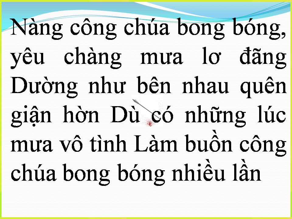 Lời bài hát CÔNG CHÚA BONG BÓNG