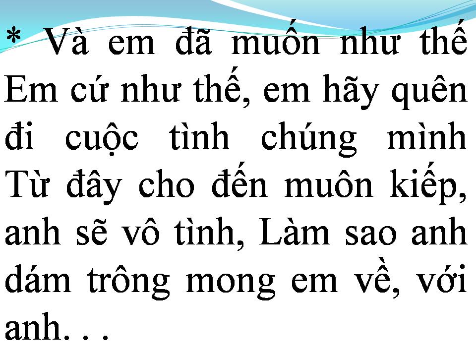 Lời bài hát CƠN ĐAU CUỐI CÙNG
