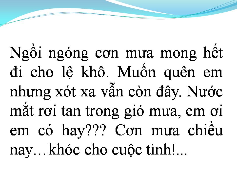 Lời bài hát CƠN MƯA CHIỀU NAY
