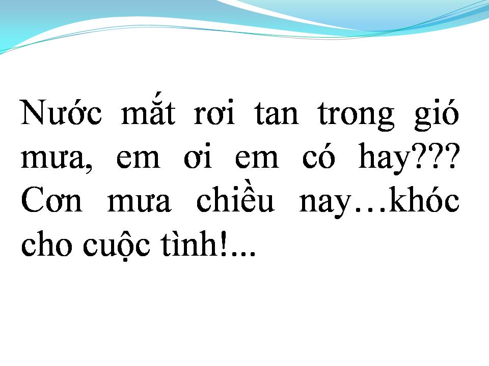 Lời bài hát CƠN MƯA CHIỀU NAY