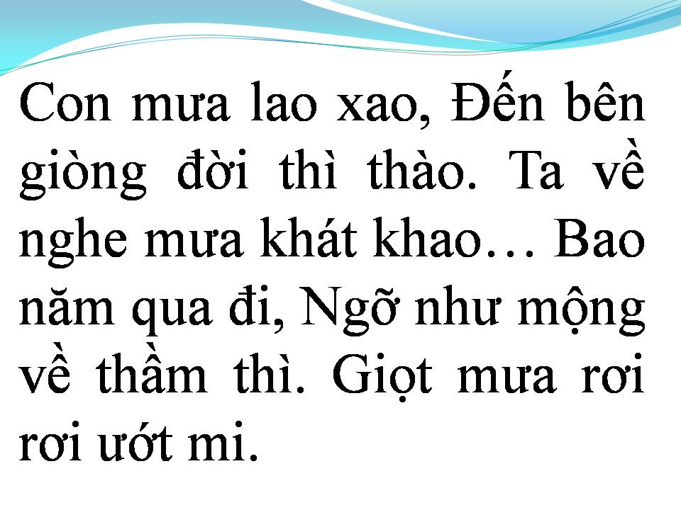 Lời bài hát CƠN MƯA LAO XAO