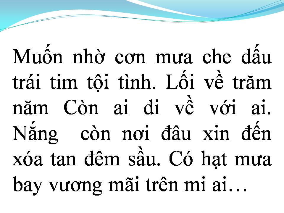Lời bài hát CƠN MƯA LAO XAO