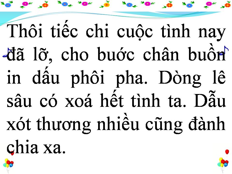 Lời bài hát CŨNG ĐÀNH CHIA XA