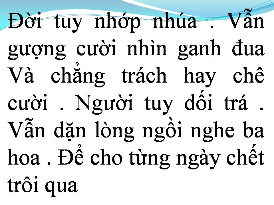 Lời bài hát CUỘC ĐỜI