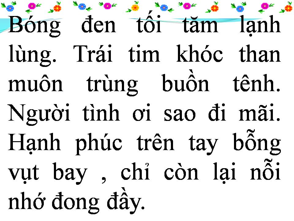 Lời bài hát CUỘC TÌNH CAY ĐẮNG