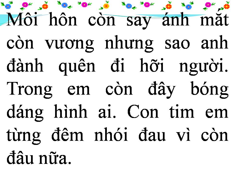Lời bài hát CUỘC TÌNH ĐƠN CÔI