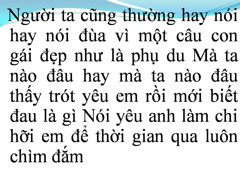 Lời bài hát CUỘC TÌNH PHÙ DU