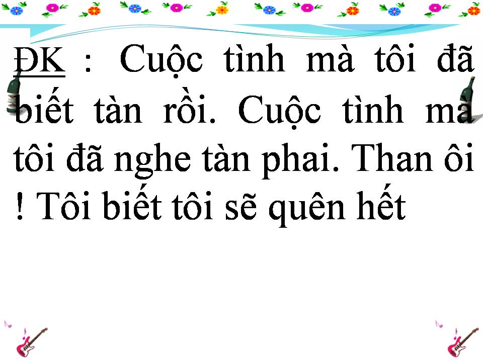 Lời bài hát CUỘC TÌNH TÀN