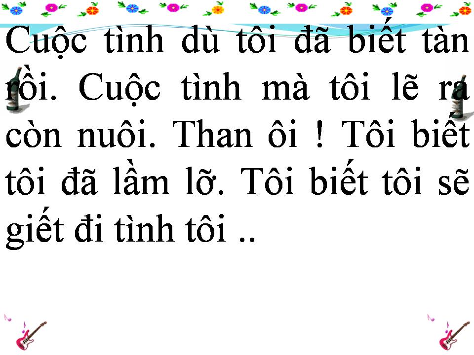 Lời bài hát CUỘC TÌNH TÀN