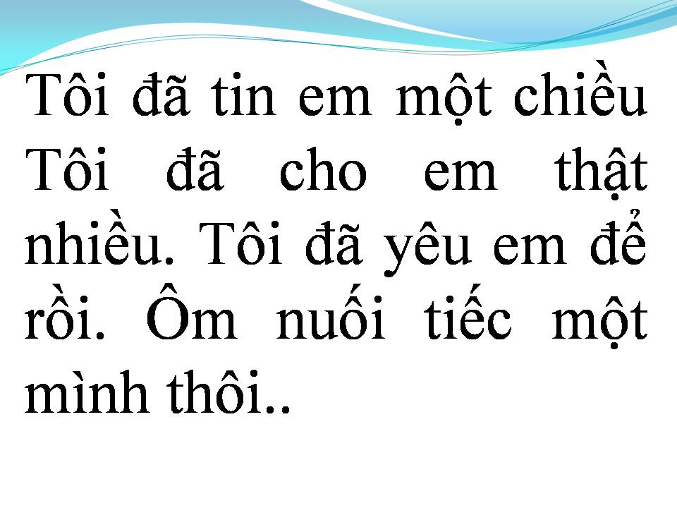 Lời bài hát CUỘC TÌNH TIẾC NUỐI