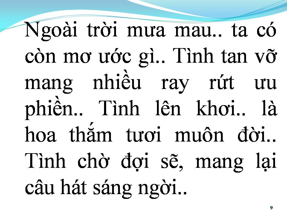 Lời bài hát CUỘC TÌNH THỨ NHẤT