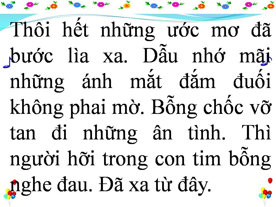 Lời bài hát CUỘC TÌNH VỪA XA