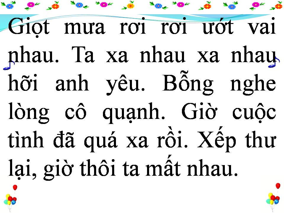 Lời bài hát CUỘC TÌNH VỪA XA