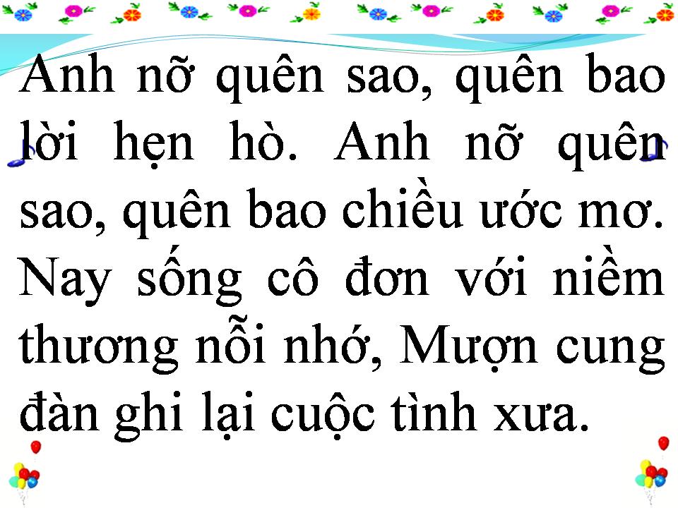 Lời bài hát CUỘC TÌNH XƯA