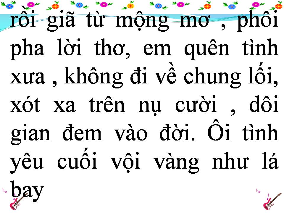 Lời bài hát CUỐI NẺO ĐƯỜNG TÌNH