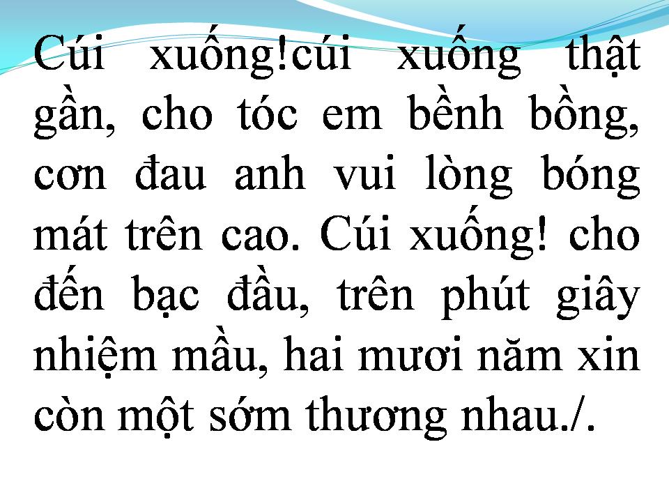 Lời bài hát CUỐI XUỐNG THẬT GẦN