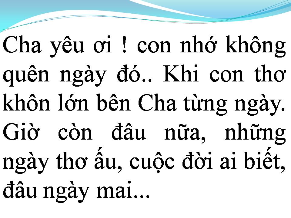 Lời bài hát CHA YÊU