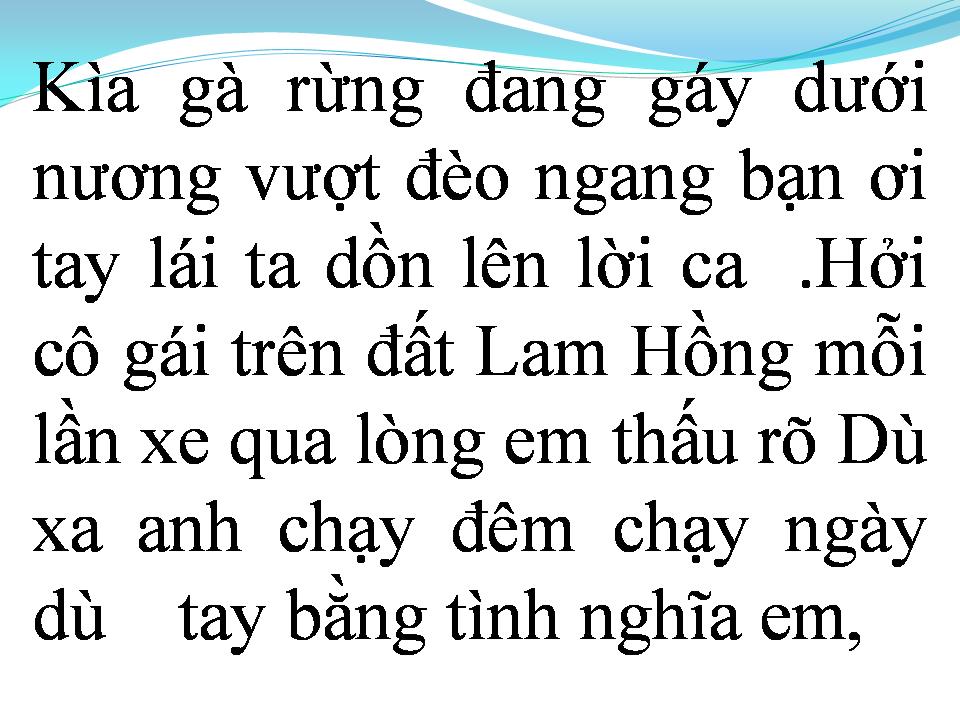 Lời bài hát CHÀO EM CÔ GÁI LAM HỒNG