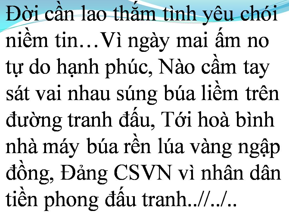Lời bài hát CHÀO MỪNG ĐẢNG LAO ĐỘNG VIỆT NAM