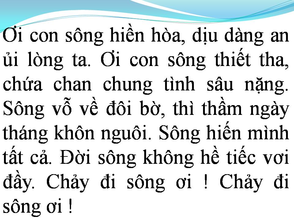 Lời bài hát CHẢY ĐI SÔNG ƠI