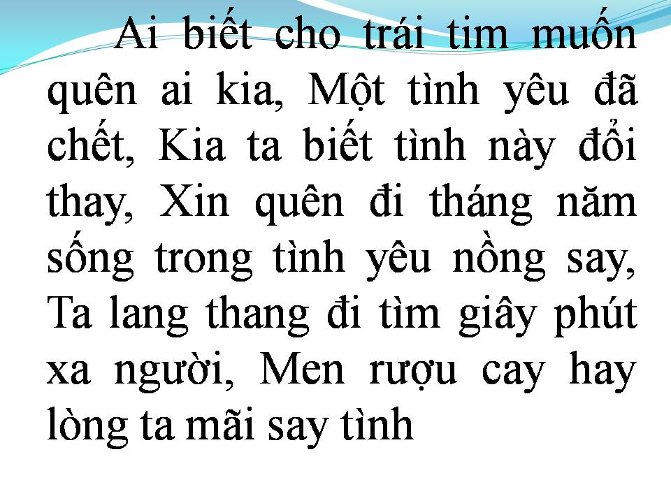 Lời bài hát CHÉN RƯỢU TÌNH