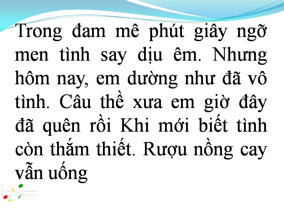 Lời bài hát CHÉN RƯỢU TÌNH