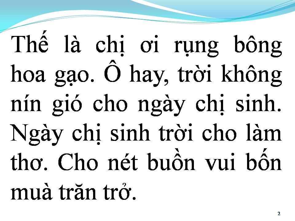 Lời bài hát CHỊ TÔI