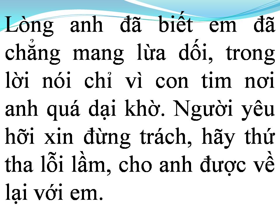 Lời bài hát CHỈ VÌ TÔI KHÔNG TIN