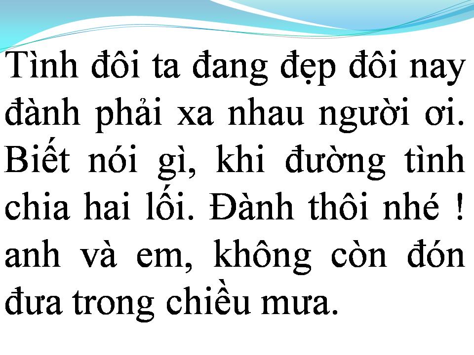 Lời bài hát CHIA ĐÔI CON ĐƯỜNG