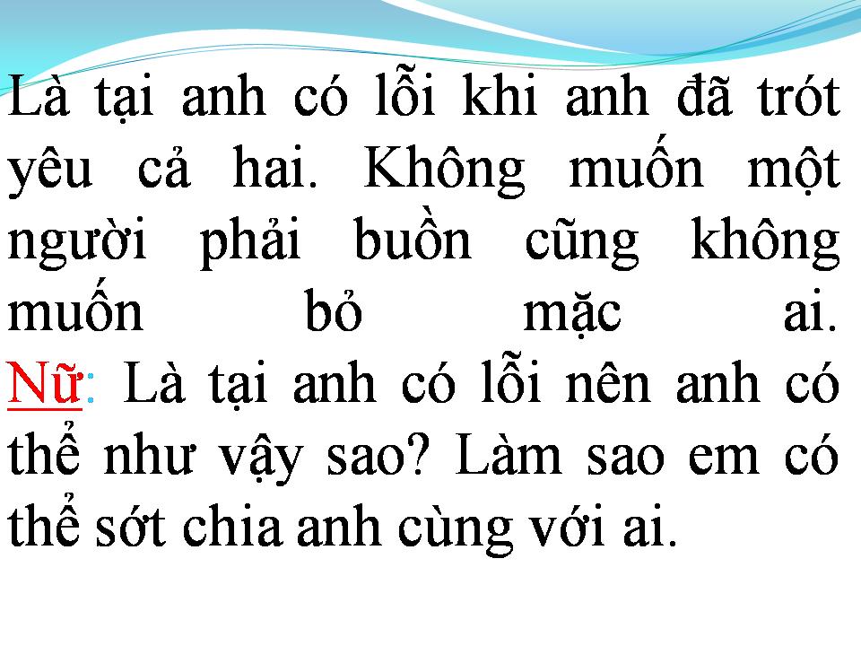 Lời bài hát CHIA ĐÔI MỘT TRÁI TIM