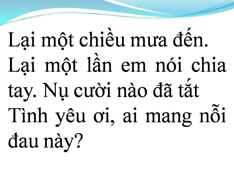 Lời bài hát CHIA TAY CHIỀU MƯA