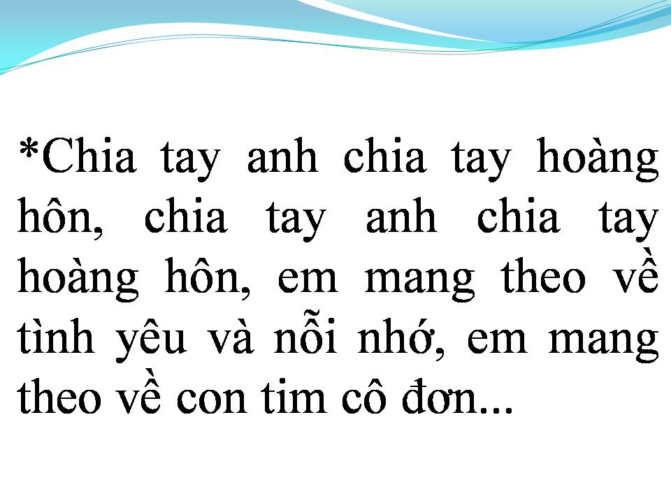 Lời bài hát CHIA TAY HOÀNG HÔN