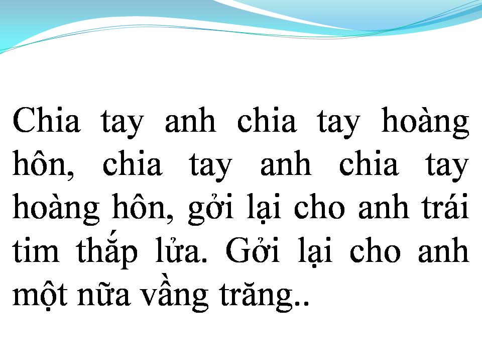 Lời bài hát CHIA TAY HOÀNG HÔN