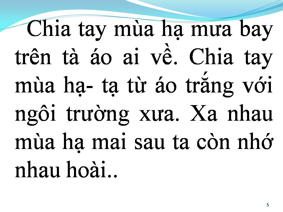 Lời bài hát CHIA TAY MÙA HẠ