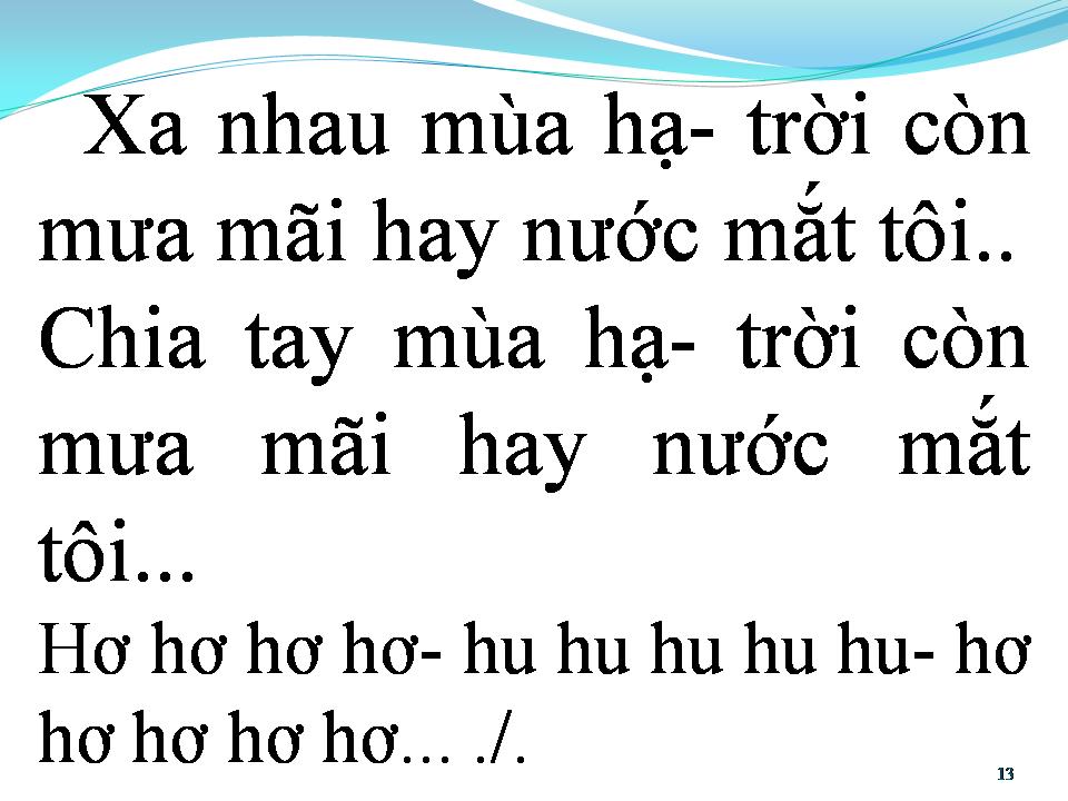 Lời bài hát CHIA TAY MÙA HẠ