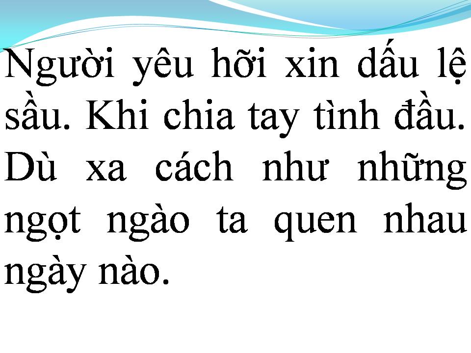Lời bài hát CHIA TAY TÌNH ĐẦU