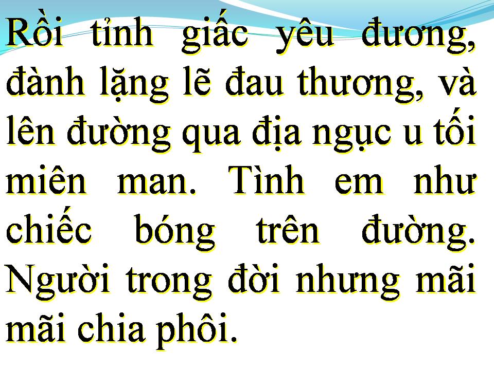 Lời bài hát CHIẾC BÓNG BÊN ĐƯỜNG