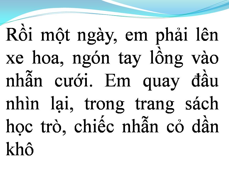 Lời bài hát CHIẾC NHẪN CỎ